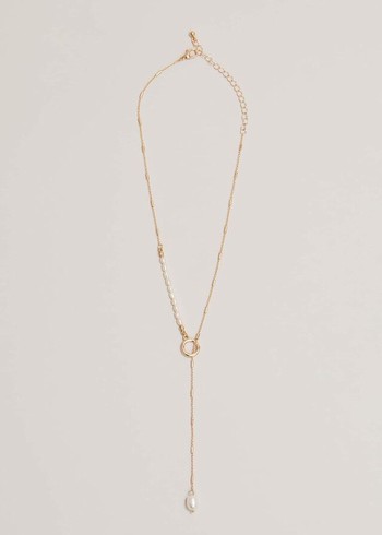 Phase Eight Short Pearl Larriat Jewellery Gold Australia | NH7593208